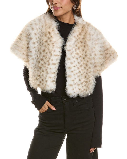 La Fiorentina Plush Spotted Short Capelet