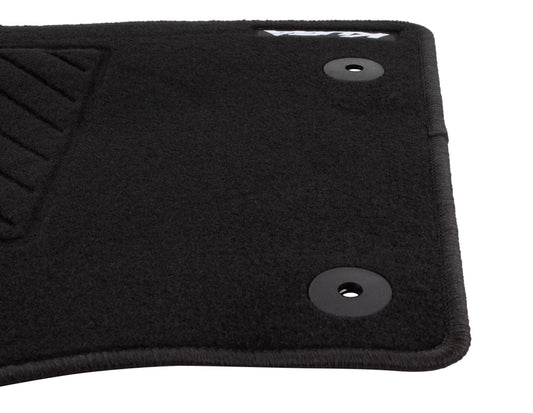 KUGA FRONT & REAR CARPET FLOOR MAT KIT CONTOURED SET BLACK WITH MODEL LOGO 2008-2012