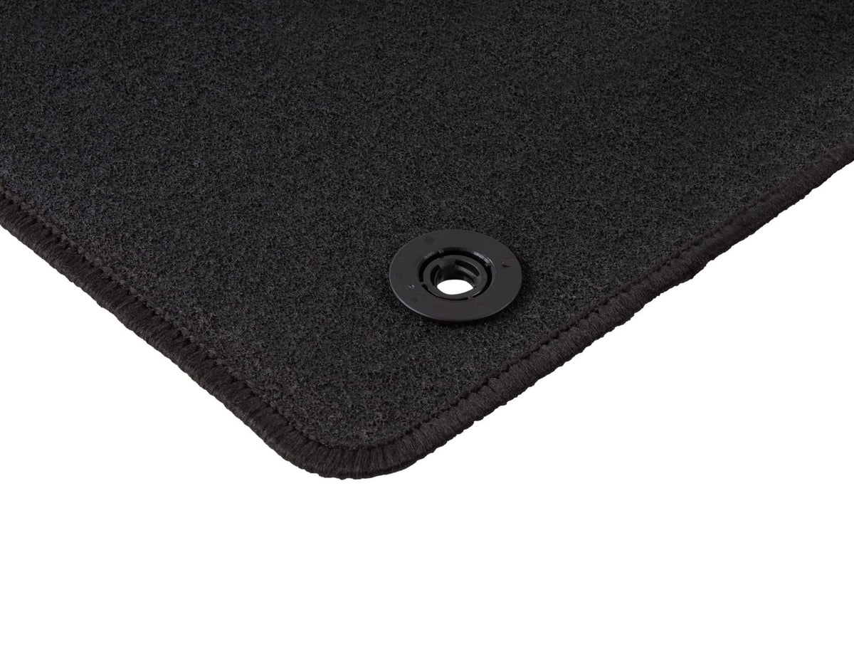 KA FRONT & REAR CARPET FLOOR MAT KIT CONTOURED SET BLACK WITH MODEL LOGO 2012-2016
