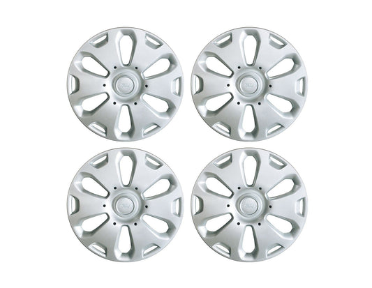 FIESTA & KA SET OF 4 WHEEL COVER TRIMS, SILVER, FITS 14" STEEL WHEELS