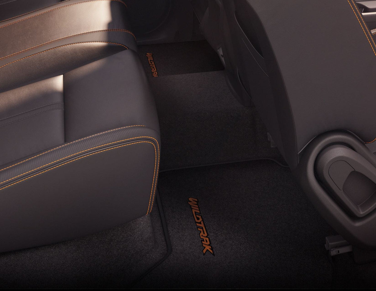RANGER WILDTRAK REAR VELOUR CARPET FLOOR MATS CONTOURED BLACK 2011-2023 1901711