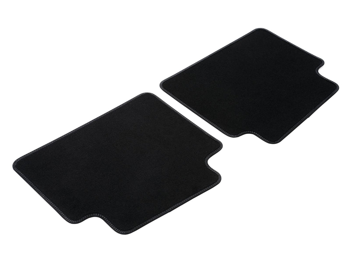 KUGA ACTIVE/XX REAR VELOUR CARPET FLOOR MATS CONTOURED BLACK WITH METAL GREY DOUBLE STITCHING 2024-ONWARDS