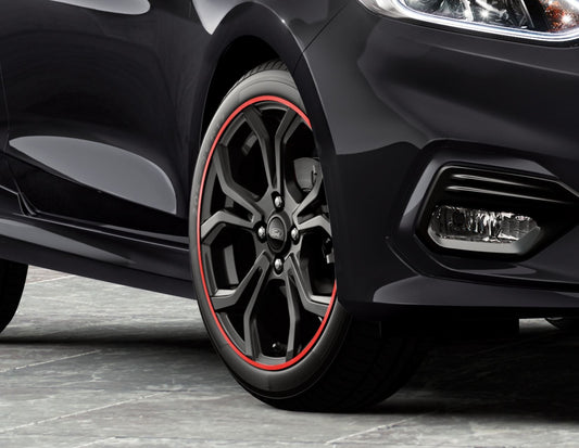 FIESTA 17" ALLOY WHEEL 5X2-Y-SPOKE DESIGN BLACK WITH RED ACCENT RING FINISH 2017-2023
