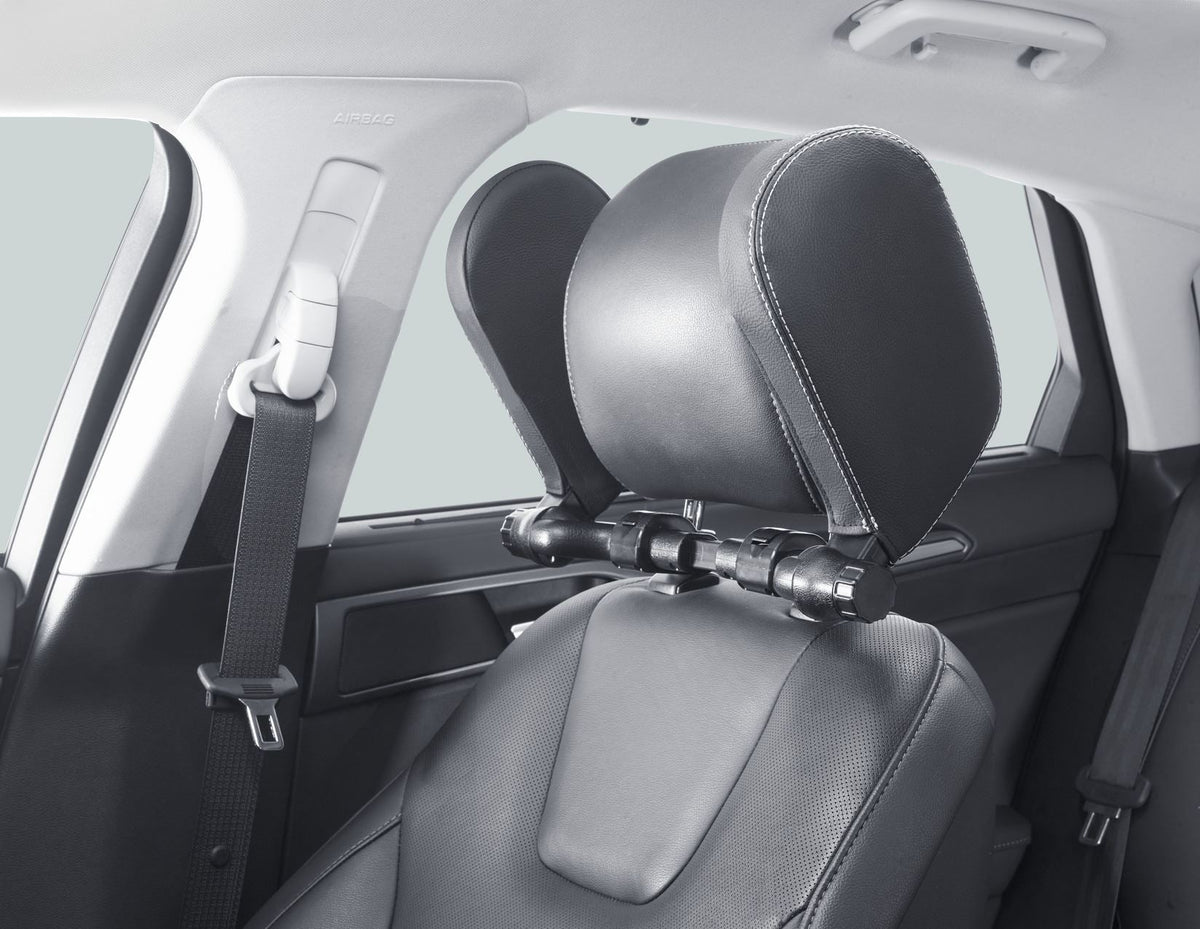 ACV* SLEEPING HEADREST BLACK PVC LEATHER WITH SILVER PIPING