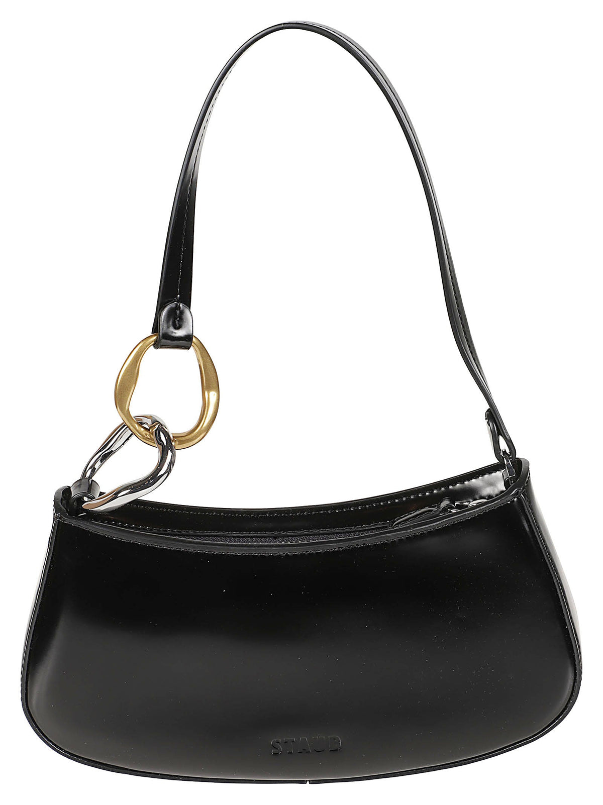 Ollie Black Leather Shoulder Bag