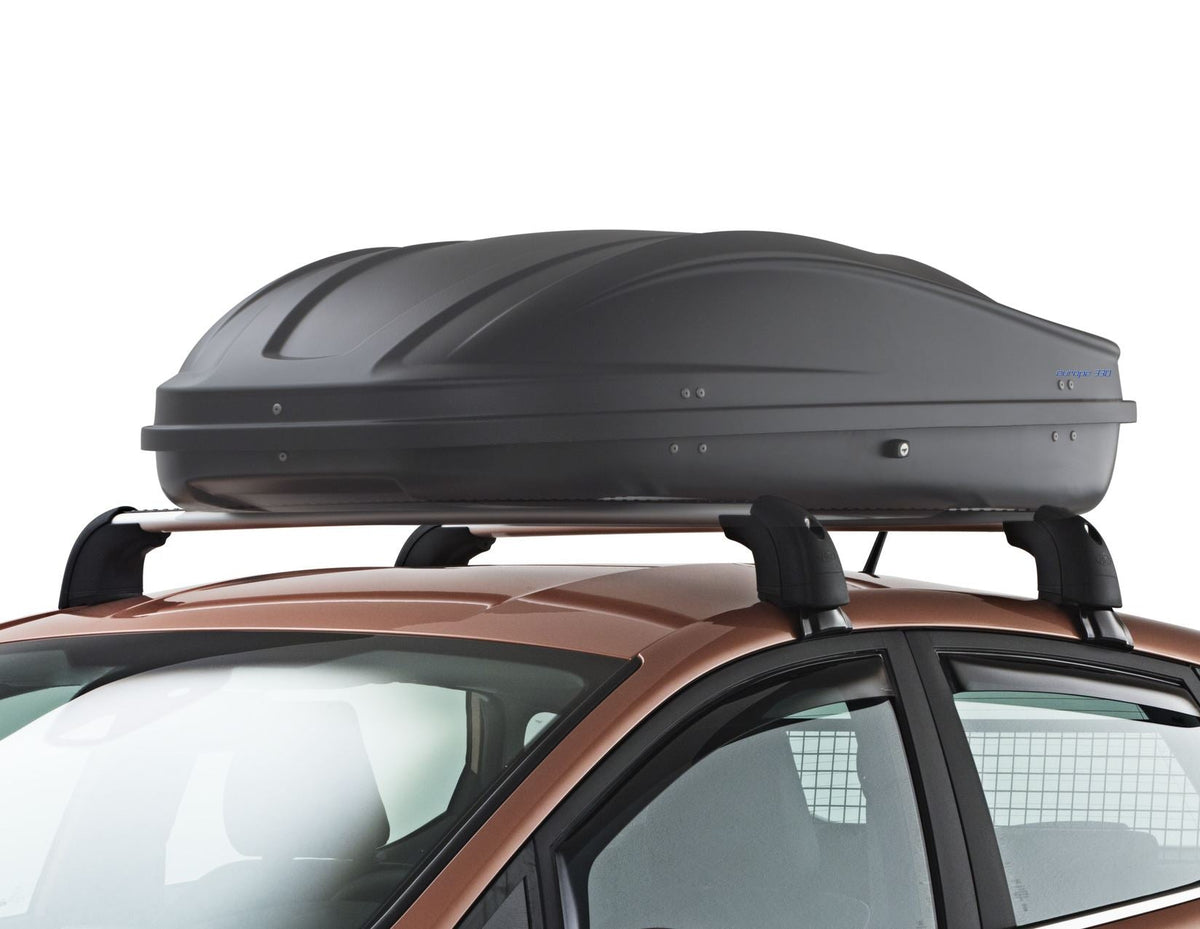 G3* ELEGANCE EUROPE 330L ROOF BOX LOCKABLE DUAL OPENING EMBOSSED MATT BLACK