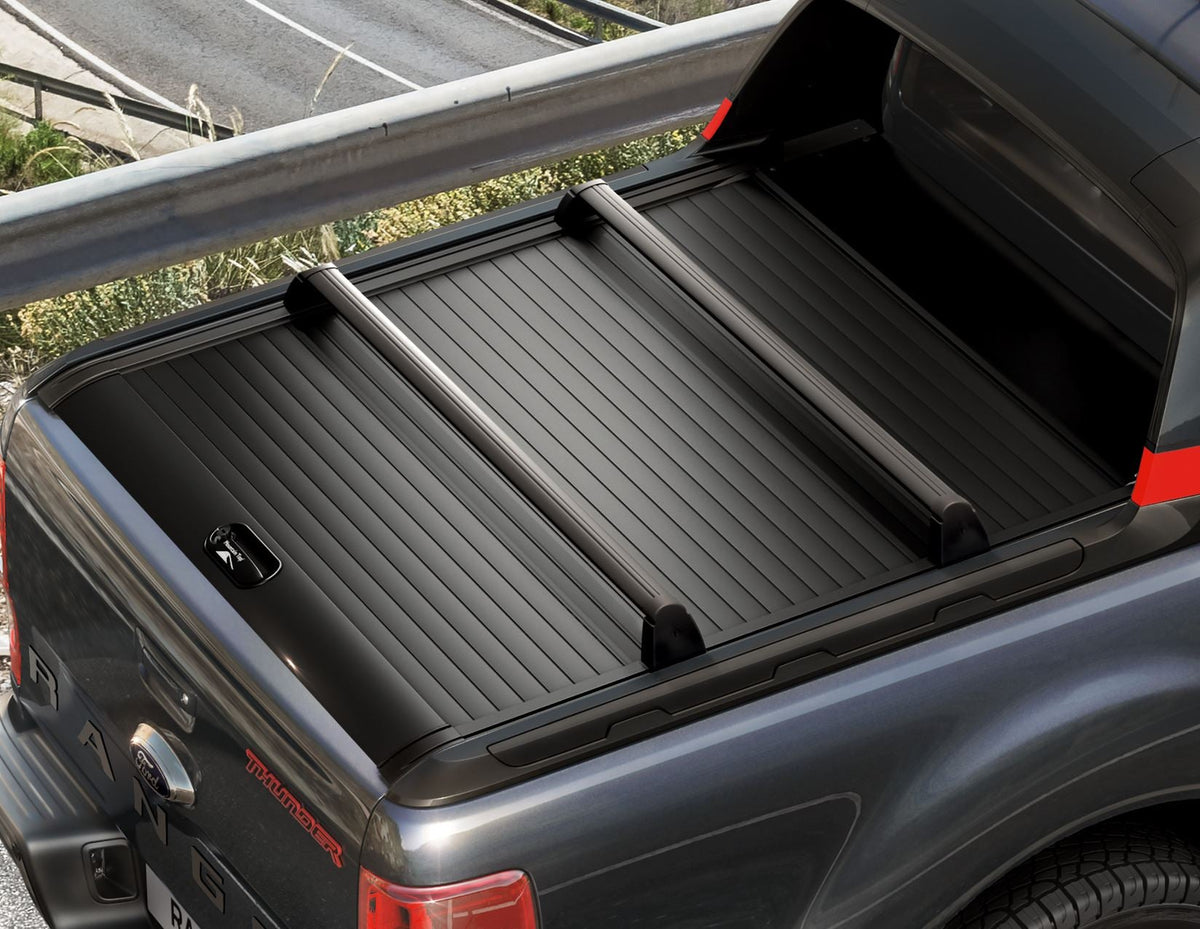 RANGER P703 LOAD BED CROSS BARS LOCKABLE ALUMINIUM FOR POWER ROLLER SHUTTER TONNEAU COVER BLACK 2022-ONWARDS