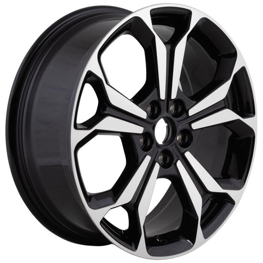 FOCUS 18" SET OF 4 ALLOY WHEEL 5X2-Y-SPOKE DESIGN BLACK MACHINED FINISH 2018-2025