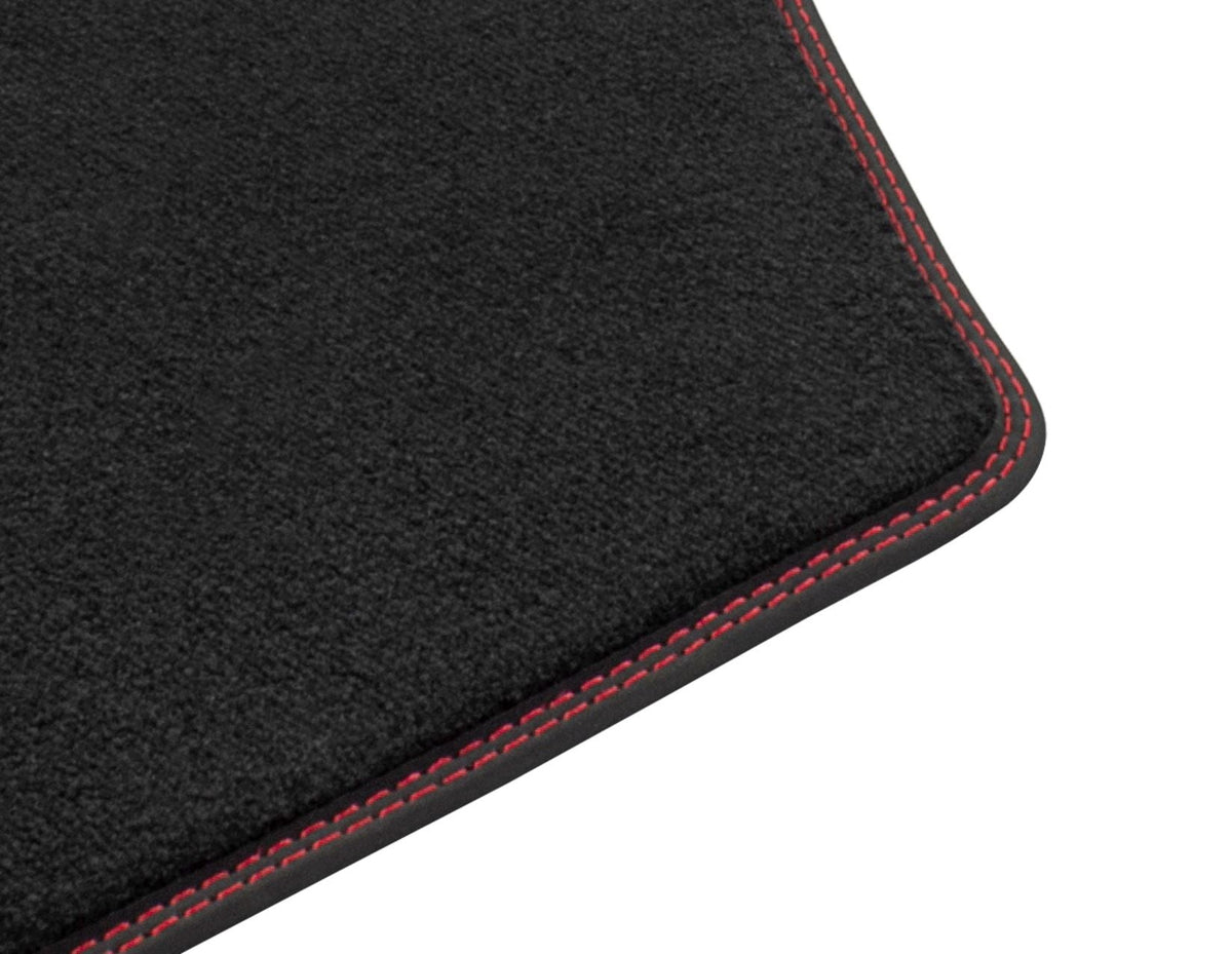 FIESTA PUMA FRONT VELOUR CARPET FLOOR MATS CONTOURED BLACK WITH RED STITCHING 2017-ONWARDS
