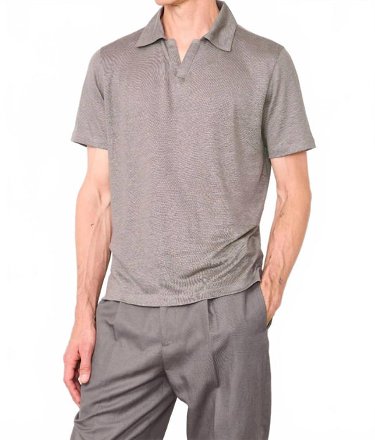 Simon Short Sleeves Polo In Smoked Pearl