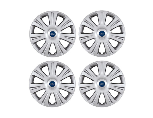 SET OF 4 SILVER WHEEL COVER TRIMS, FITS 16" STEEL WHEELS