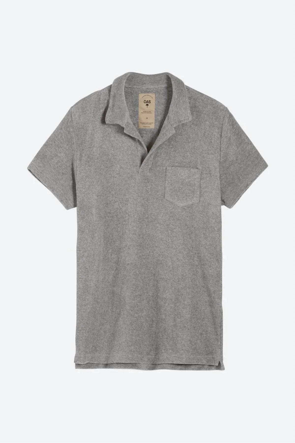 Men's Solid Terry Polo In Grey