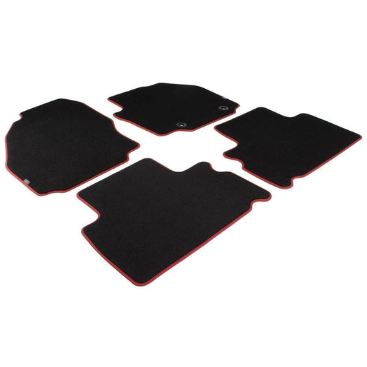 GALAXY S-MAX FRONT & REAR CARPET FLOOR MAT KIT CONTOURED SET BLACK WITH RED EDGE 2008-2011