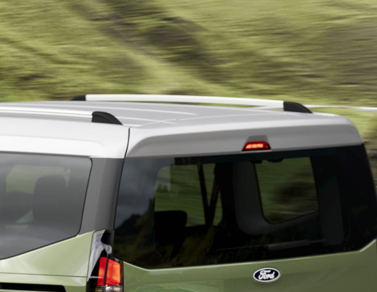 TRANSIT TOURNEO COURIER ROOF RAIL SINGLE O/S DRIVER SIDE SILVER FINISH 2023-ONWARDS