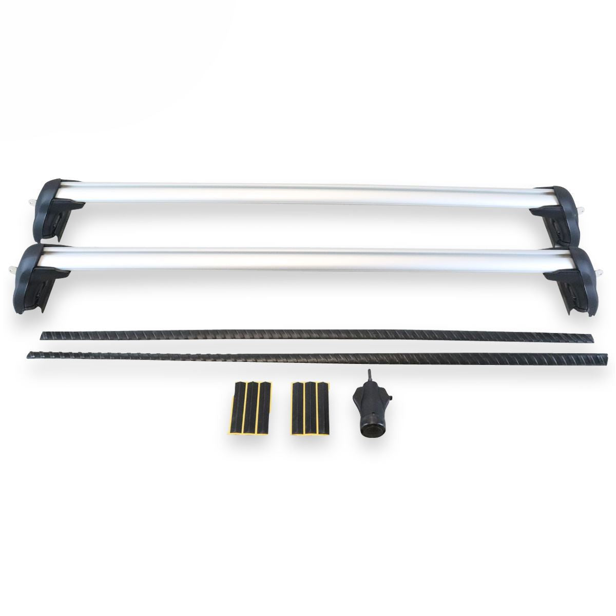 GALAXY ROOF CROSS BARS ALUMINIUM LOCKABLE FOR CLOSED RAILS SILVER FINISH 2015-2023 1854174