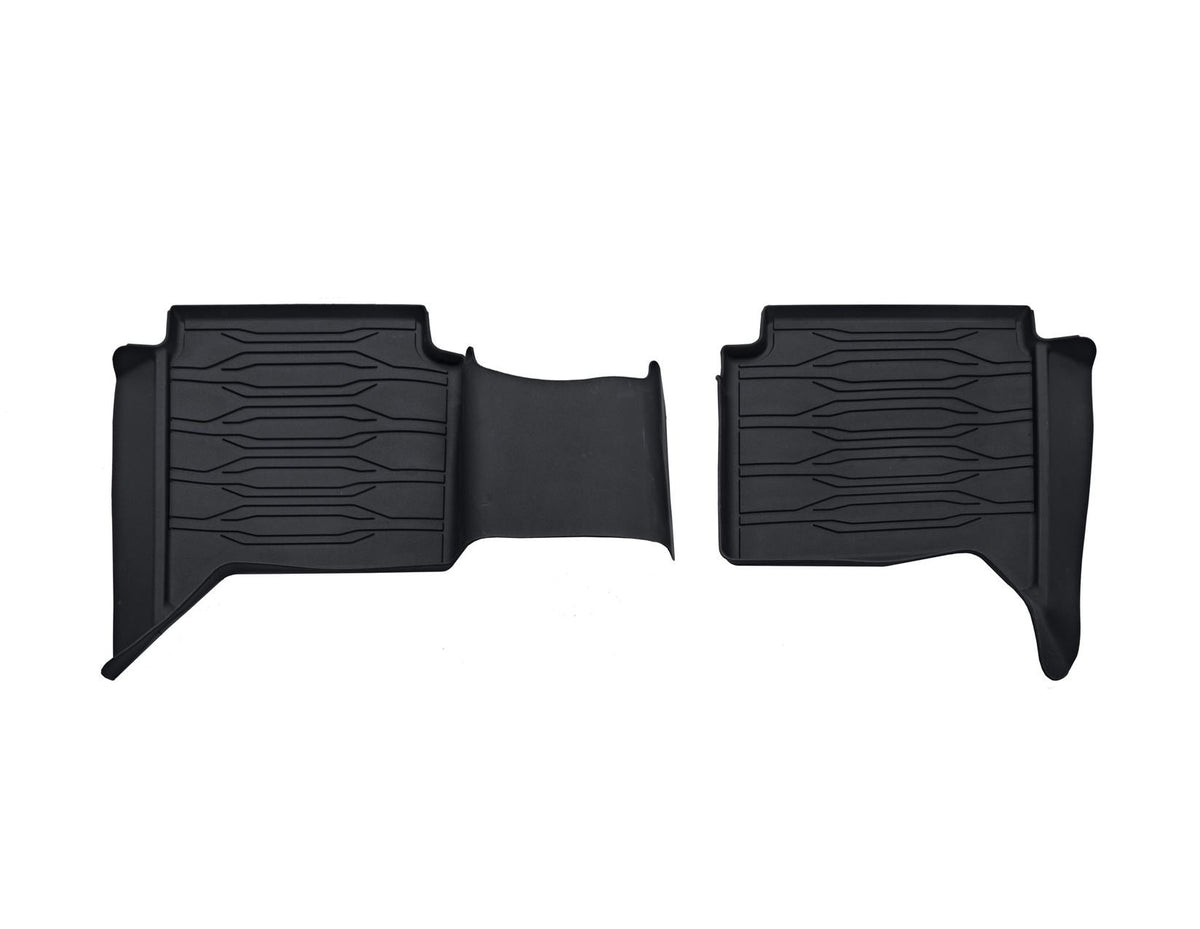 RANGER DOUBLE CAB RUBBER FLOOR MATS 
TRAY STYLE DESIGN, FRONT AND REAR, BLACK , 2012 ONWARD