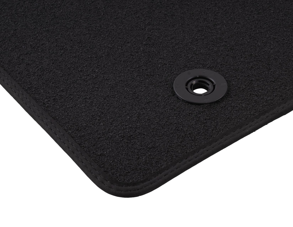 KUGA FRONT & REAR VELOUR CARPET FLOOR MAT KIT CONTOURED SET BLACK WITH DOUBLE RED STITCHING 2020-ONWARDS
