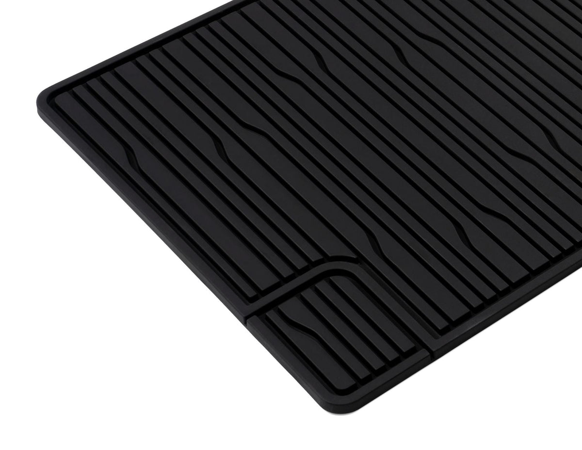 TRANSIT CUSTOM BUS 2ND ROW RUBBER FLOOR MATS ALL-WEATHER CONTOURED BLACK 2024-ONWARDS