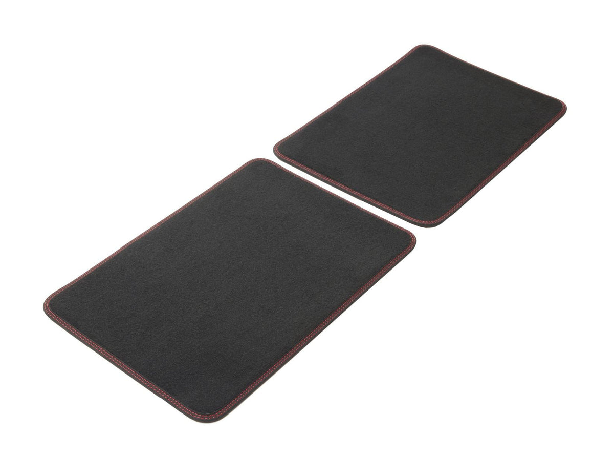 FOCUS REAR VELOUR CARPET FLOOR MATS CONTOURED BLACK WITH RED STITCHING 2018-2025