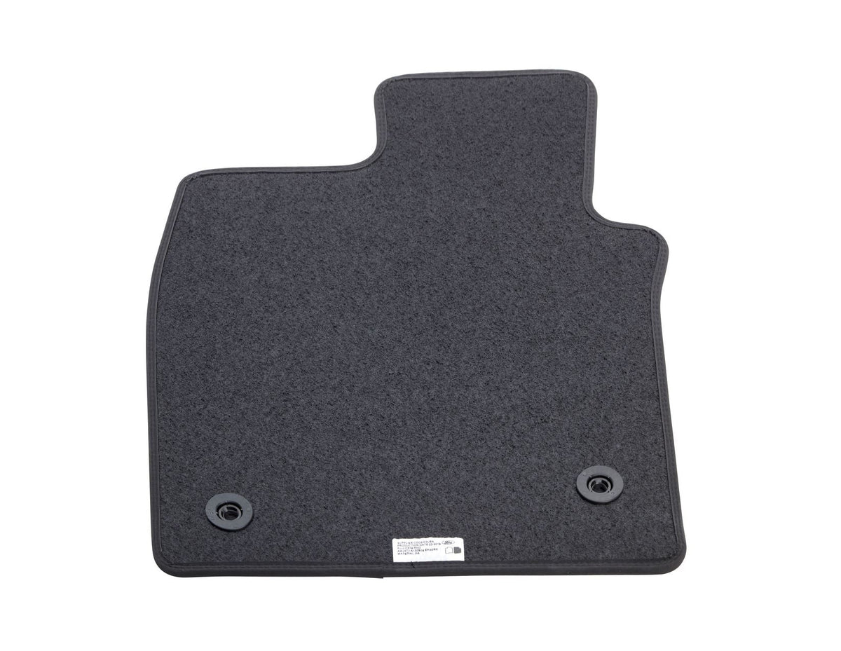 FOCUS FRONT VELOUR CARPET FLOOR MAT CONTOURED BLACK WITH RED STITCHING MANUAL TRANSMISSION 2018-2025
