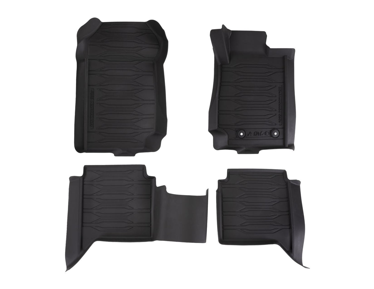 RANGER 01/2012-06/2022 RUBBER FLOOR MATS FRONT AND REAR,BLACK