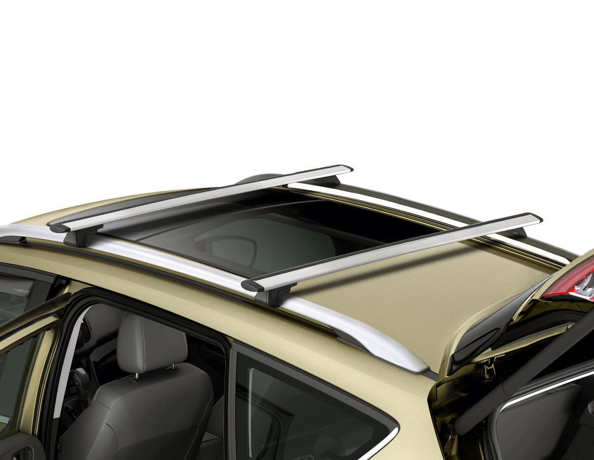 KUGA ROOF CROSS BARS ALUMINIUM LOCKABLE FOR OPEN RAILS SILVER FINISH 2012-2020 1802375