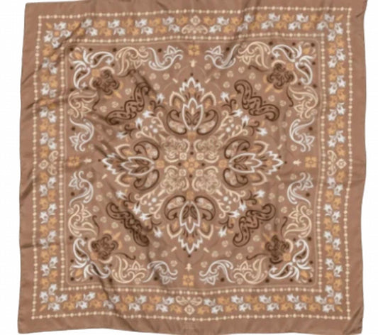 Women's Silk Bandana Scarf In Beige