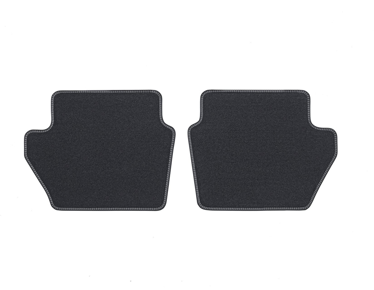 FIESTA PUMA REAR VELOUR CARPET FLOOR MATS CONTOURED BLACK WITH METAL GREY STITCHING 2017-ONWARDS
