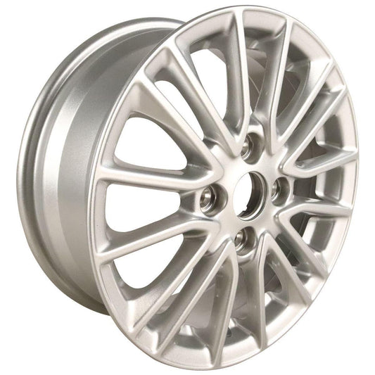 KA+ 15" SET OF 4 ALLOY WHEEL 8X2-SPOKE DESIGN SPARKLE SILVER FINISH 2018-2019