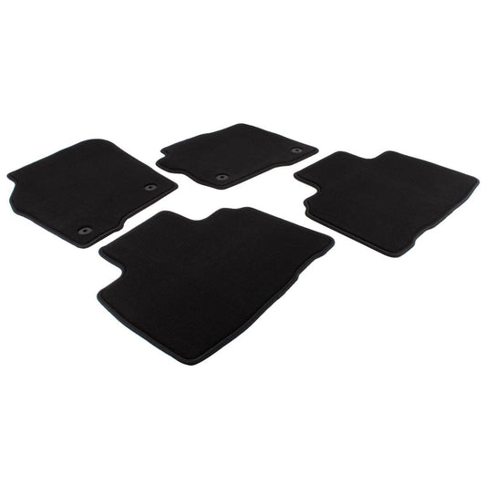 EDGE FRONT & REAR VELOUR CARPET FLOOR MAT KIT CONTOURED SET BLACK 2016-2019