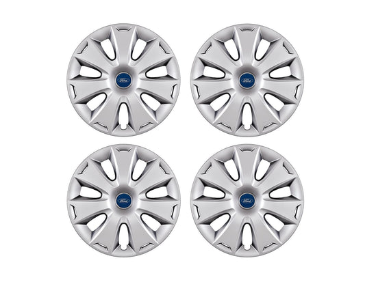 SET OF 4 SILVER WHEEL COVER TRIMS, FITS 16" STEEL WHEELS