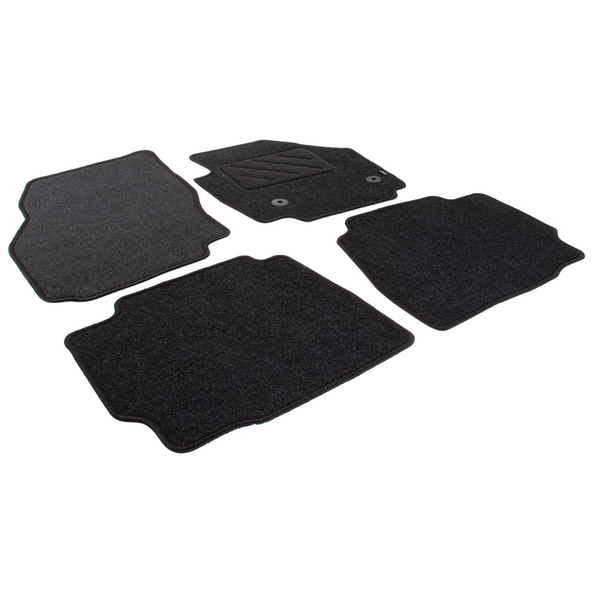 MONDEO FRONT & REAR CARPET FLOOR MAT KIT CONTOURED SET BLACK WITH MODEL LOGO 2012-2014