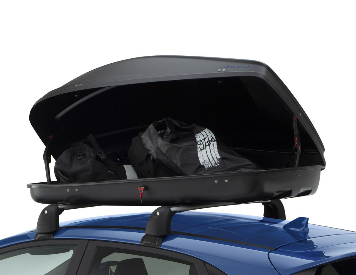 G3* ELEGANCE EUROPE 330L ROOF BOX LOCKABLE DUAL OPENING EMBOSSED MATT BLACK