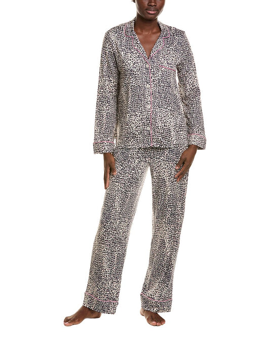 DKNY 2pc Long Sleeve Notch Top & Pant Sleep Set